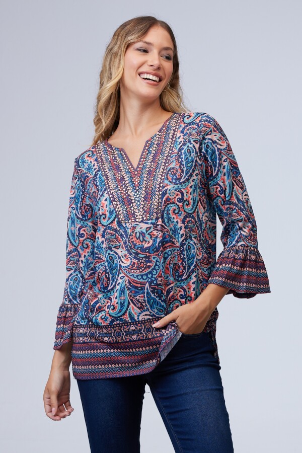 Blusa Print AZUL/MULTI