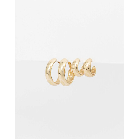 Aros Argollas Set Metal Dorado