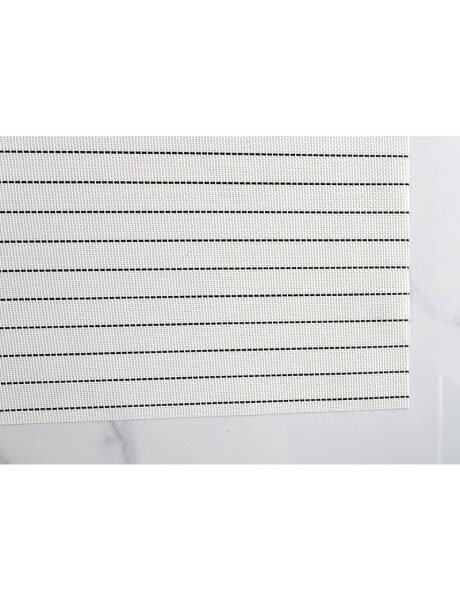 INDIVIDUAL PVC RAYAS NEGRAS 45x30CM BLANCO INDIVIDUAL PVC RAYAS NEGRAS 45x30CM BLANCO