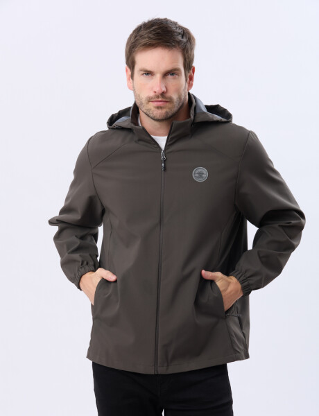 CAMPERA CON CAPUCHA DESMONTABLE Gris Oscuro