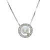 Colgante de oro 18k con brillantes y perla N8798W Colgante de oro 18k con brillantes y perla N8798W