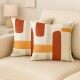 Set x2 funda de almohadones lisa 43 x 43 cm RAYAS NARANAJA