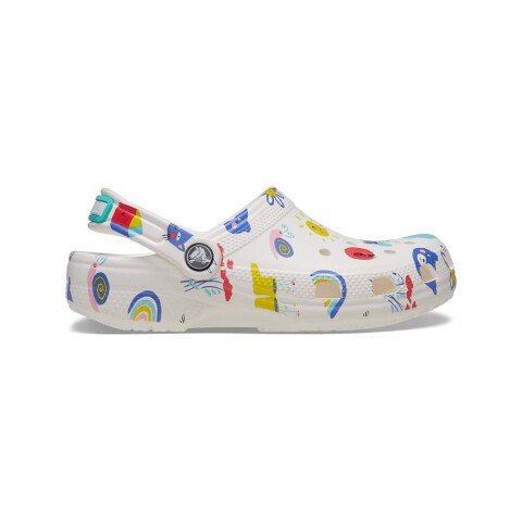 Classic Doodle Print Clog K - Niños White/multi