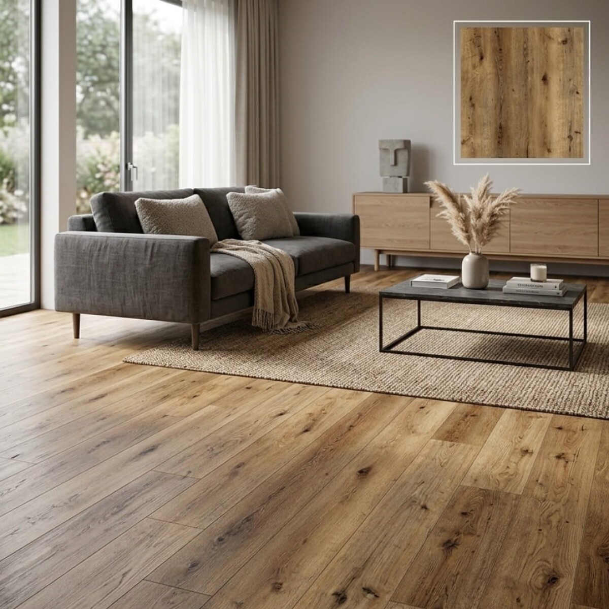 PISO VINILICO ESPAÑOL VIRGEN SPC ALTA CALIDAD ENCASTRABLE 2.68 METROS CUADRADOS COLOR ROBLE NATURAL O5003 - ROBLE NATURAL 