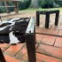 Petit Stool Cowhide oscuro