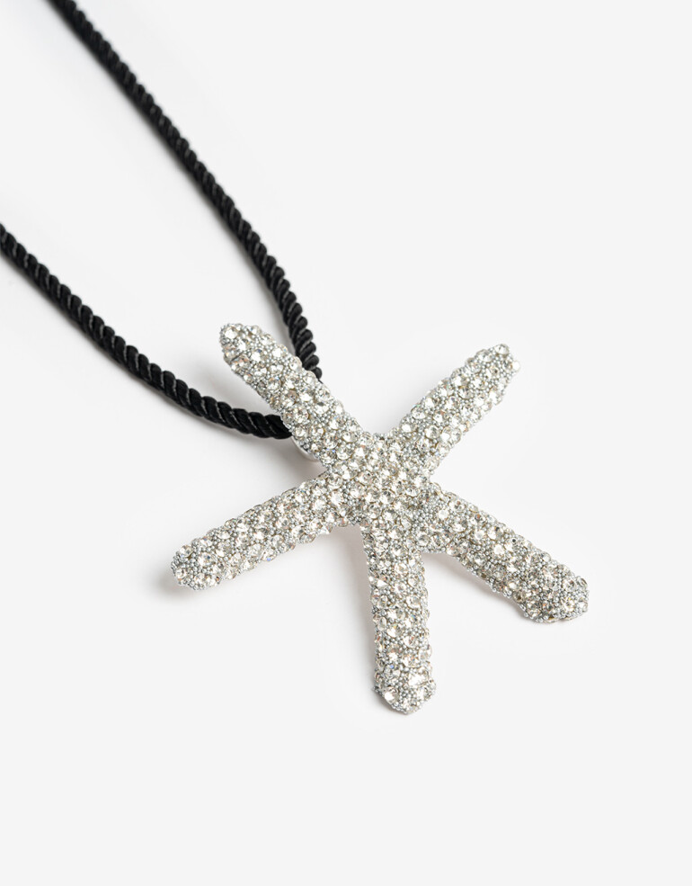 Collares Largos Cordón Collar Largo Cordón Estrella - Negro