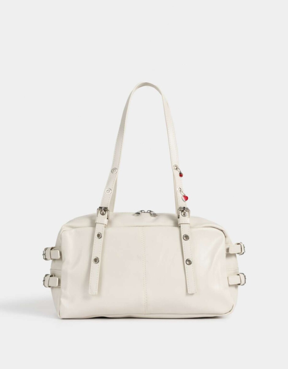 Bandolera Con Hebillas Laterales - Blanco Crudo 