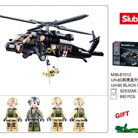 Bloques construcción Sluban Helicóptero UH-60 Black Hawk 001