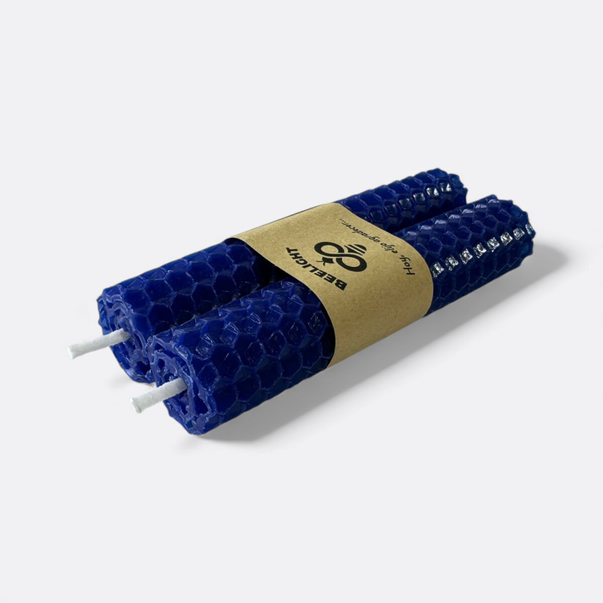 Vela De Miel Fina X2 De Colores - Azul 