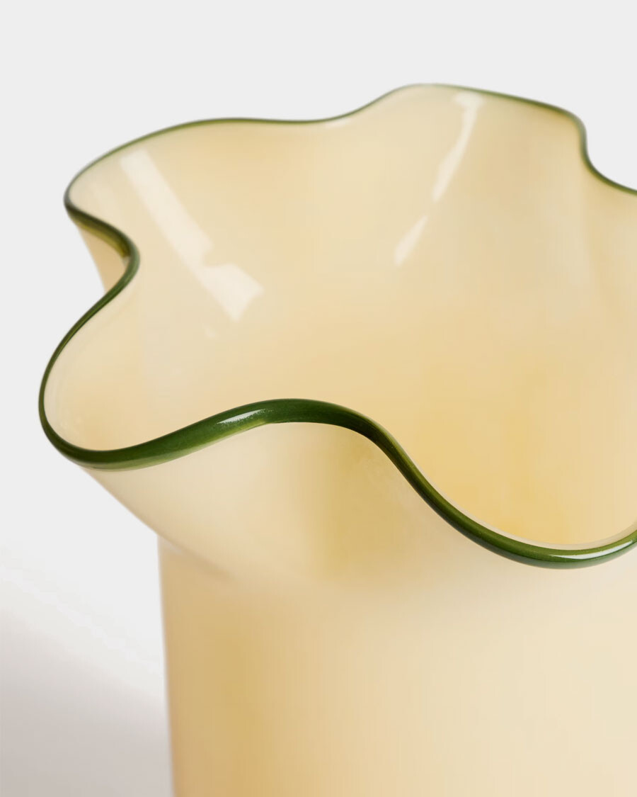Jarrón Endasi de vidrio amarillo 31 cm