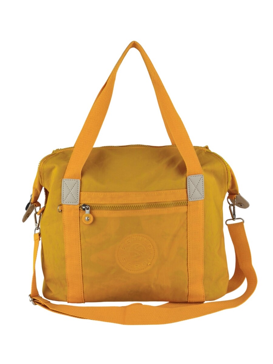 Bolso grande en tafeta amasada - Amarillo 
