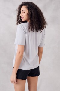 Remera Algodon Lavado Celeste Jean