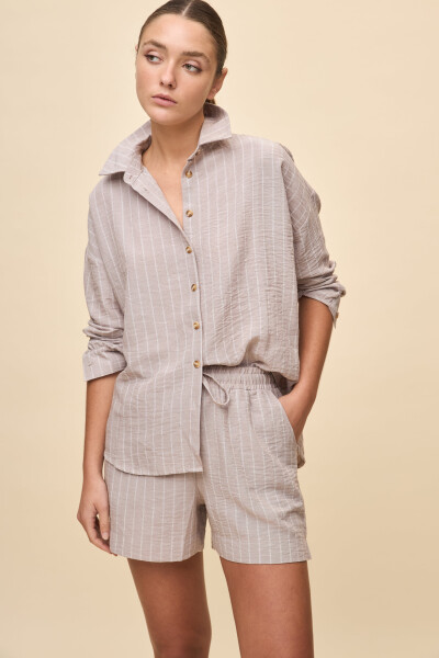 SHORT LALA STRIPED Tostado
