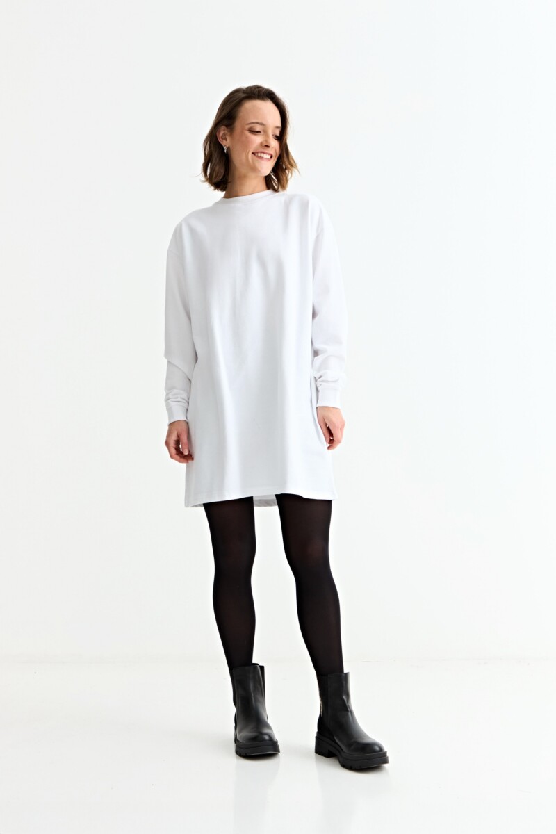 Vestido m/l de algodón BLANCO