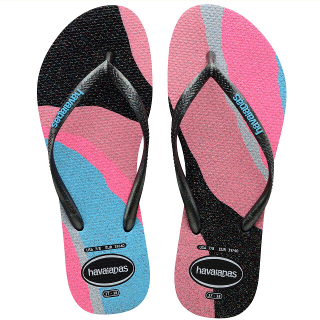 Ojota de Mujer Havaianas Slim Pallete Glow Negro