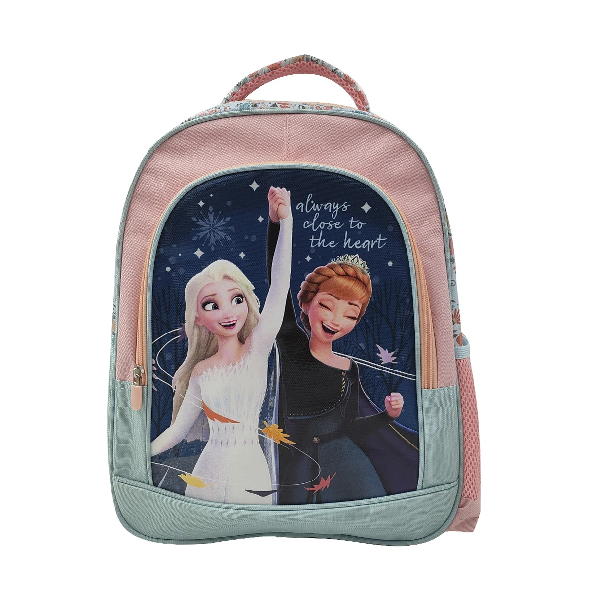 Mochila Infantil Frozen Jacquard Grande 40 x 30 cm - ROSA/CELESTE 
