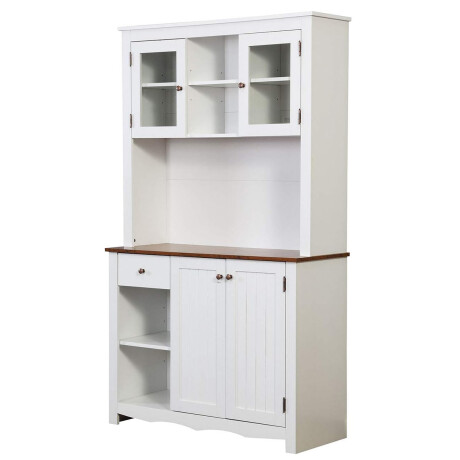 CRISTALERO 4 PUERTAS ARMARIO DE COCINA MODULAR APARADOR ALACENA BUFFET BLANCO