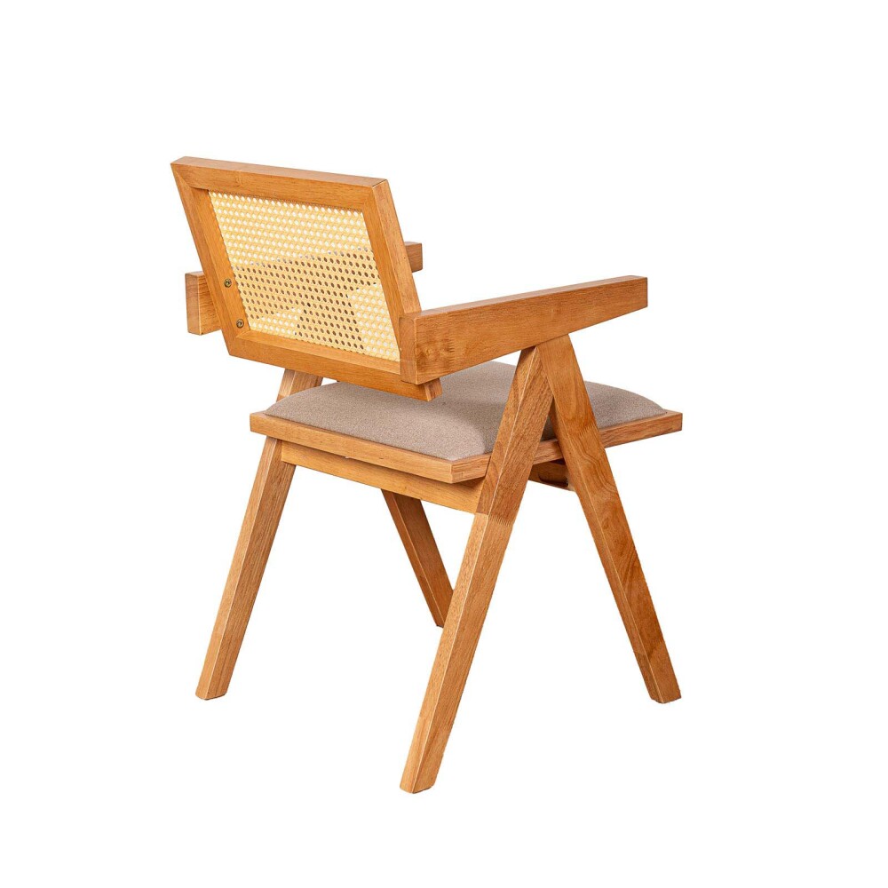 SILLA DE COMEDOR MADERA-Y-TELA NATURAL-BEIGE INARI