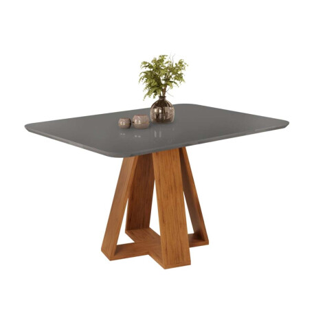 Juego De Comedor 4 Sillas + Mesa Tapa De Vidrio Celeste Marron | Gris