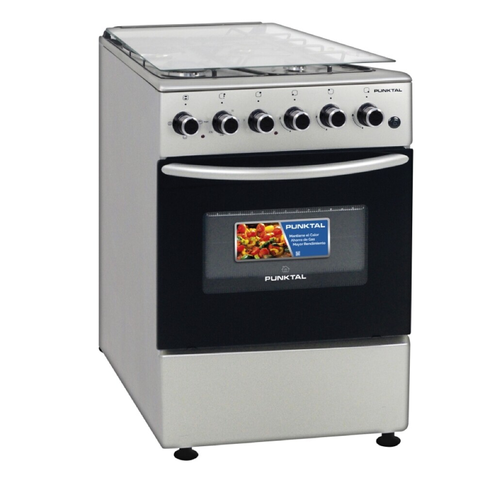 COCINA INOX 3H + DISCO, HORNO ELÉCTRICO – ENCENDIDO - 50x55x83cm. acero inoxidable