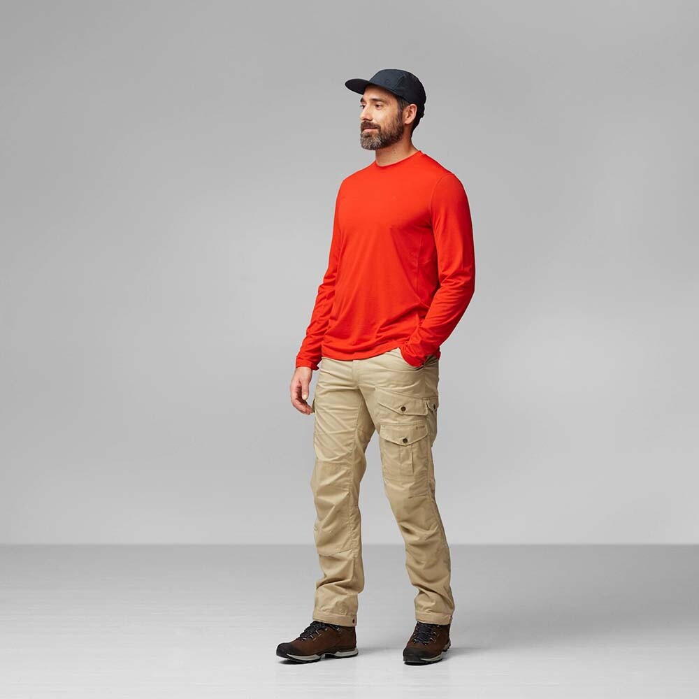 Polo Fjallraven Abisko Day Hike LS M Hombre Indigo Blue