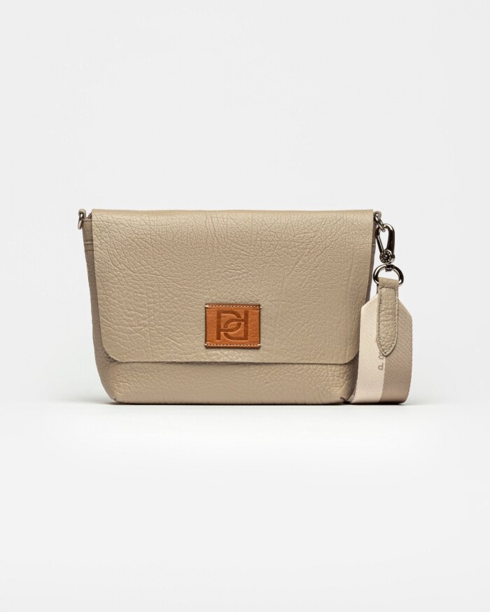 Morral Nina en cuero graneado Taupe