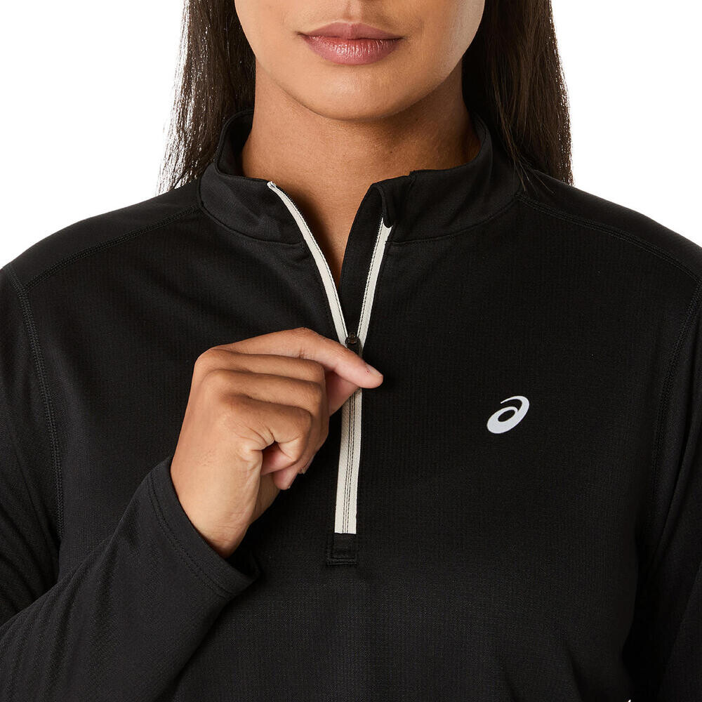 Polo Running Asics Icon 1/2 Zip Mujer Performance Black