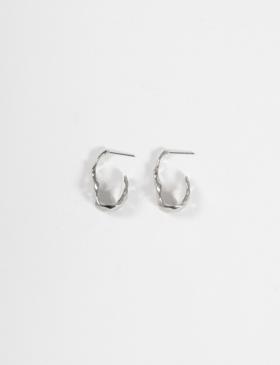 Aros acero irregulares - plateado 