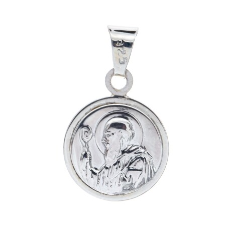 Medalla religiosa de plata 925 y double en oro 18 ktes, SAN BENITO. Medalla religiosa de plata 925 y double en oro 18 ktes, SAN BENITO.