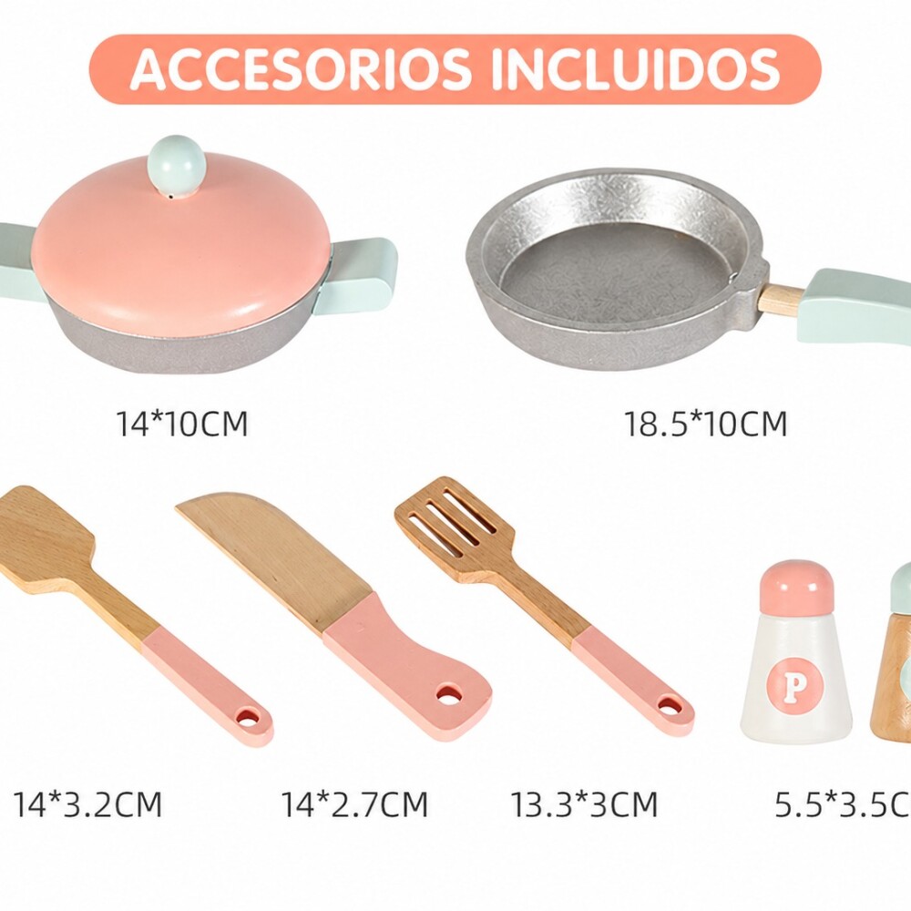 Cocina madera SOBEBEAR verde agua