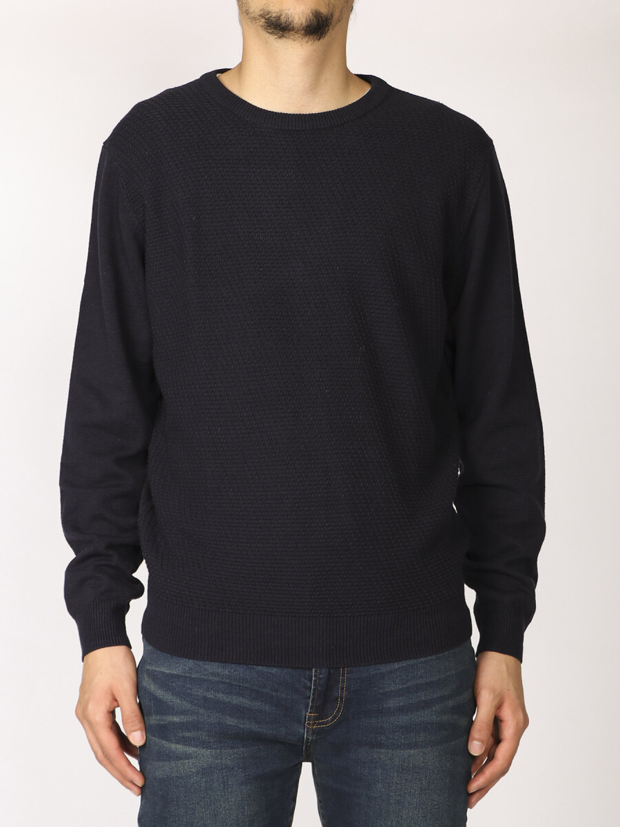 SWEATER HARRINGTON LABEL - Azul Oscuro 