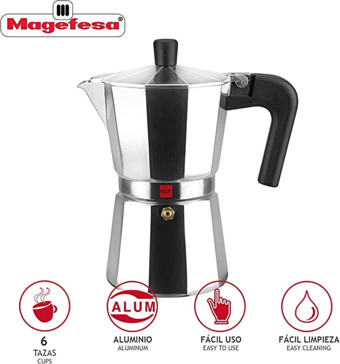 Cafetera Italiana Magefesa 6tazas Kenia Aluminio — El Clon 3613