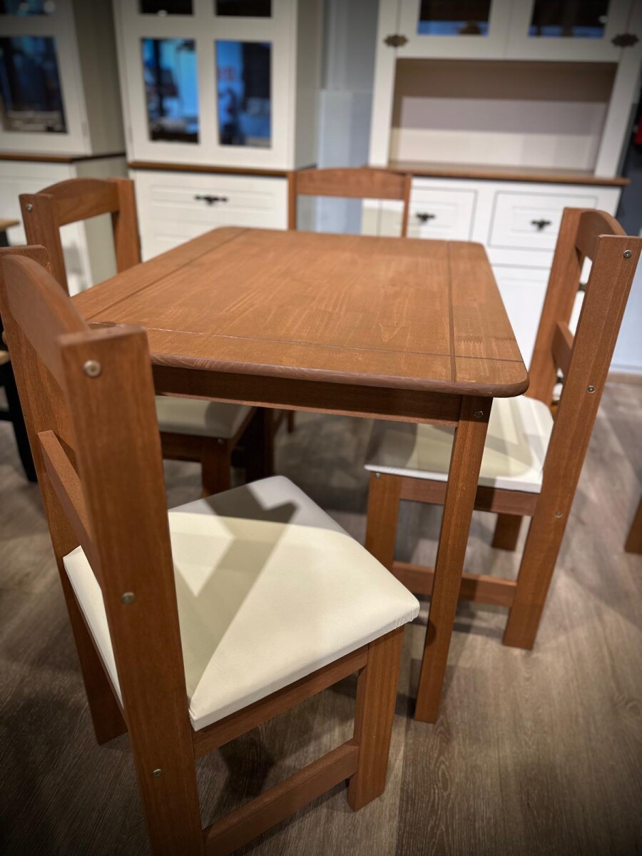 Juego De Comedor 4 Sillas Tapizado Cera Bella Brasil SMGB 