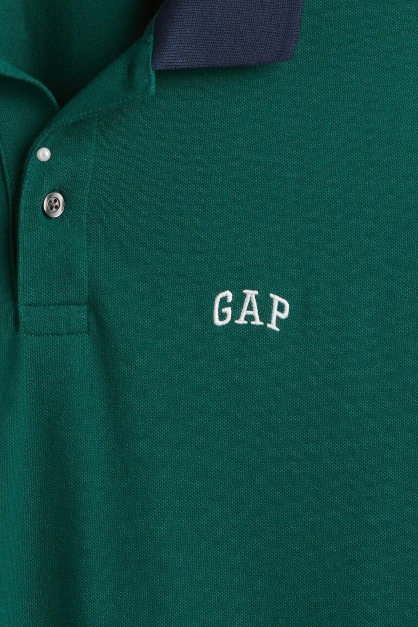 Remera Polo Logo Gap Hombre Rain Forest 19-5232 Tc