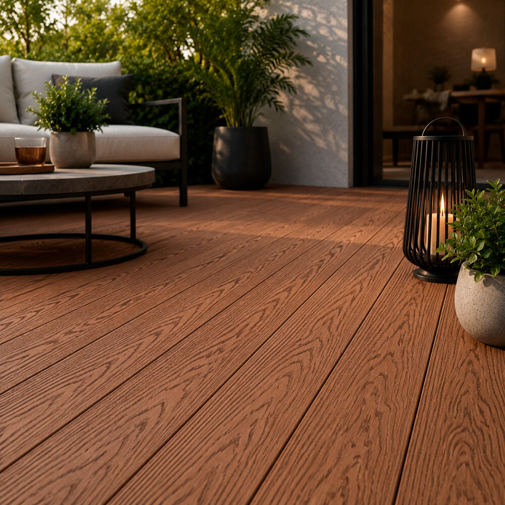DECK WPC TEAK BASE CIRCULAR HABITARE / 2900x150x25mm Deck Wpc Teak Base Circular Habitare / 2900x150x25mm