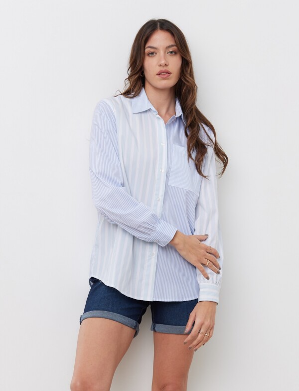 Camisa Lineas CELESTE/MULTI