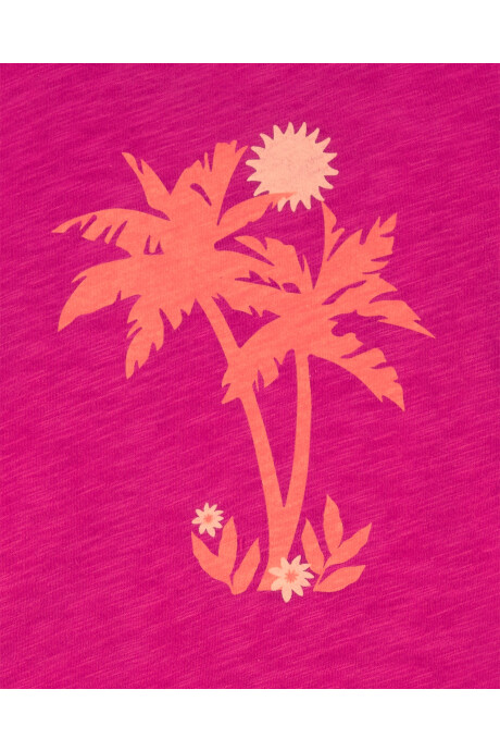 Remera de algodón, manga corta, estampada Sin color