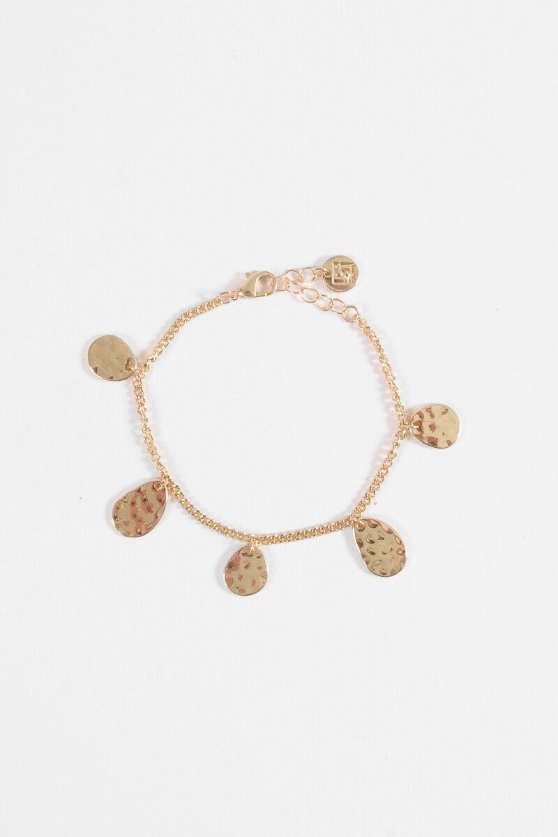 Pulsera cadena metal texture dorado
