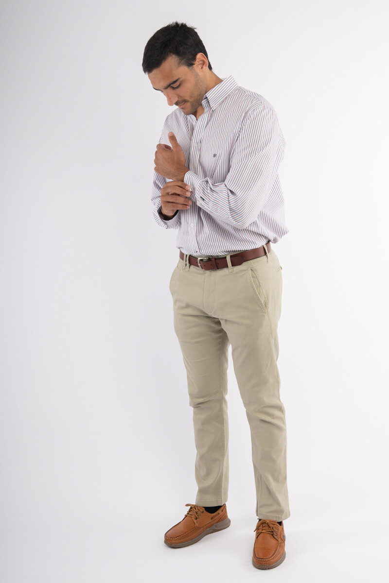Camisa Rayada Rayas Azul y Roja