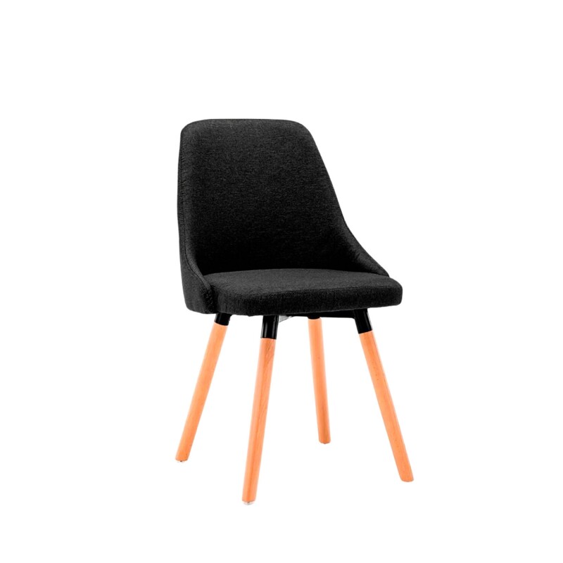 Silla de comedor Lumax modelo Harvey en tela Negro