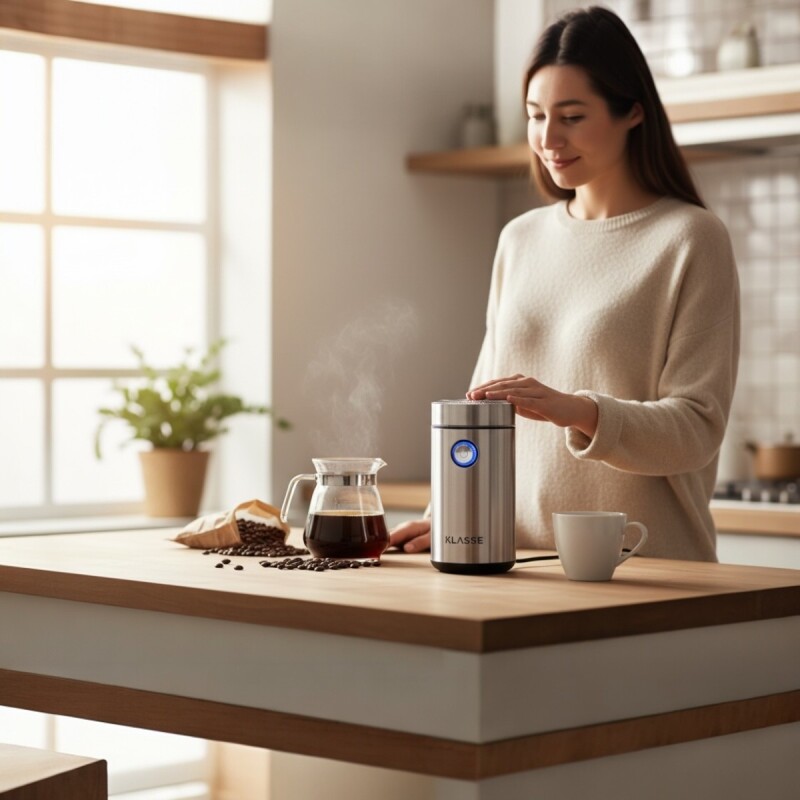 Molinillo De Café Acero inoxidable KLASSE Con Luz Led Molinillo De Café Acero inoxidable KLASSE Con Luz Led