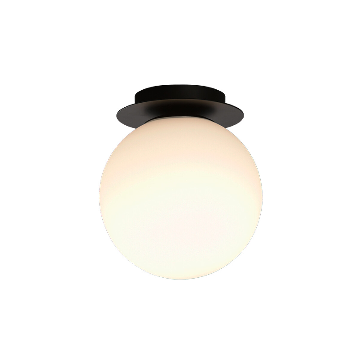 Lámpara de techo negro con globo opal E27 Ø180mm - BA0152 