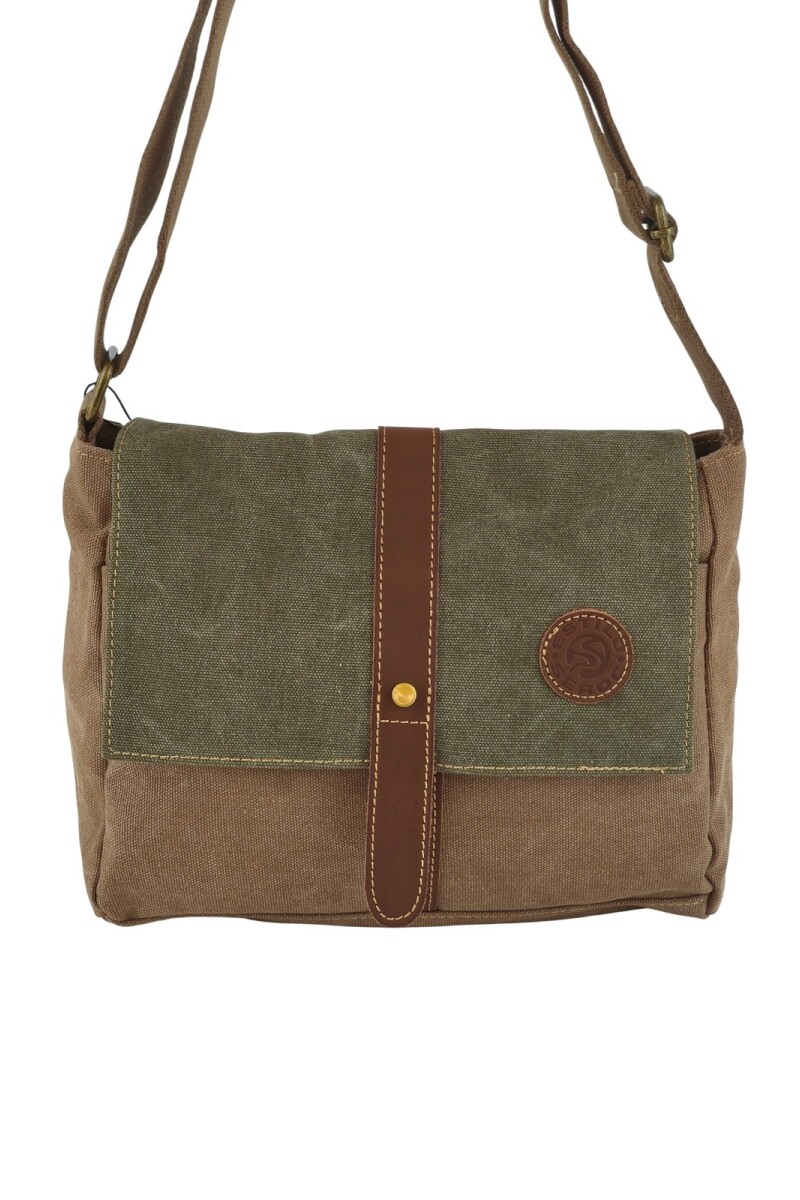 Morral de lona Marrón con Verde