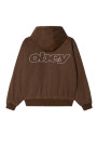 OBEY RANDY ZIP UP HOOD Marron