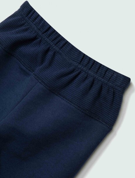 PANTALÓN BABUCHA INFANTIL EN TELA ACANALADA AZUL