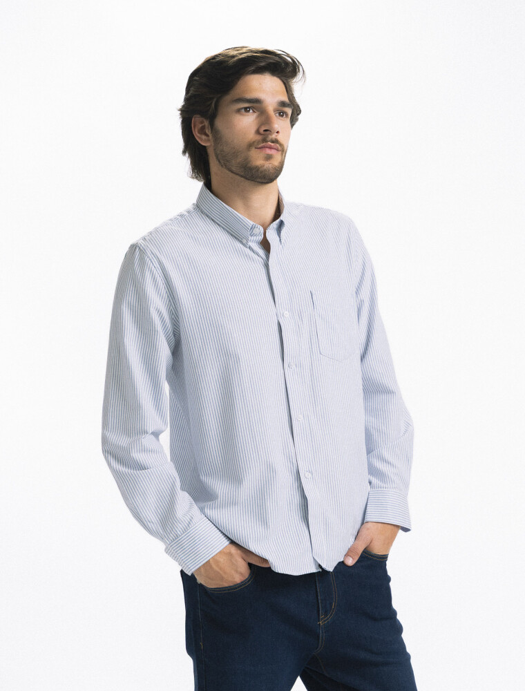 Camisa Manga Corta a Cuadros Azul/Fantasia 1