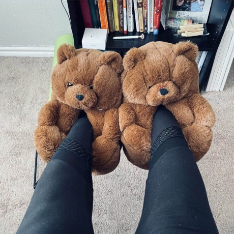 Pantuflas Peluche Osos Novedad 28 Al 40 Niño Adulto Marrón