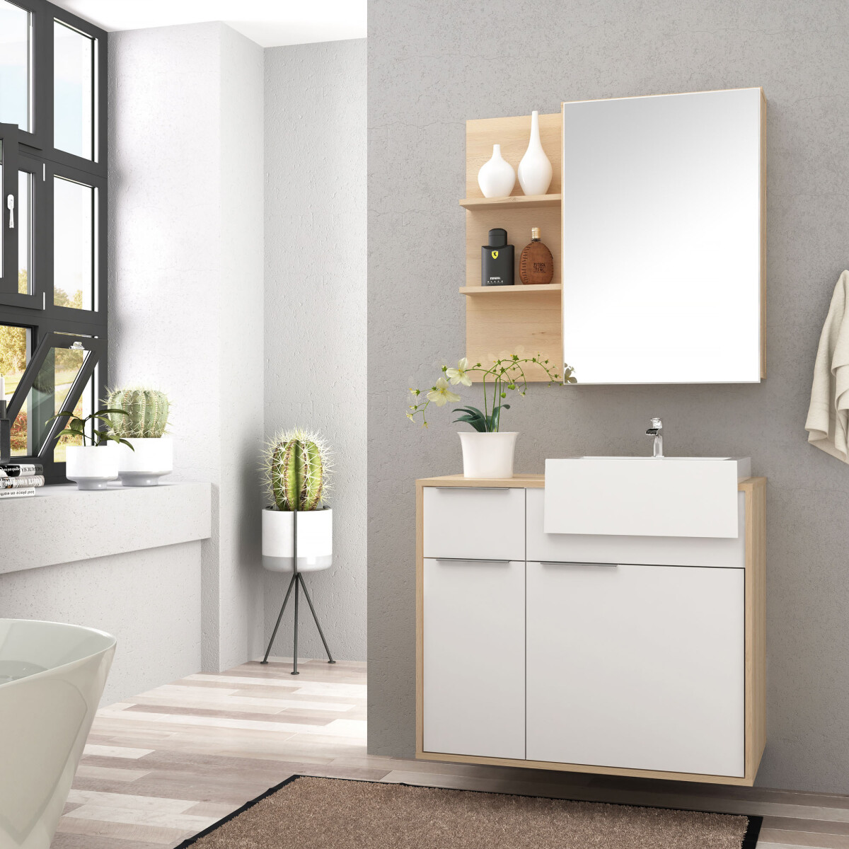 SET DE BAÑO - MDF BLANCO SENSE 