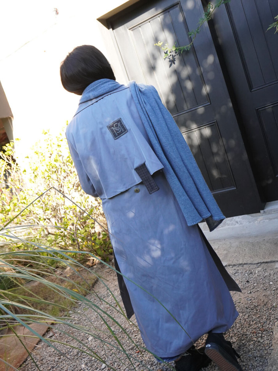 Tweed Rain Coat - Celeste 
