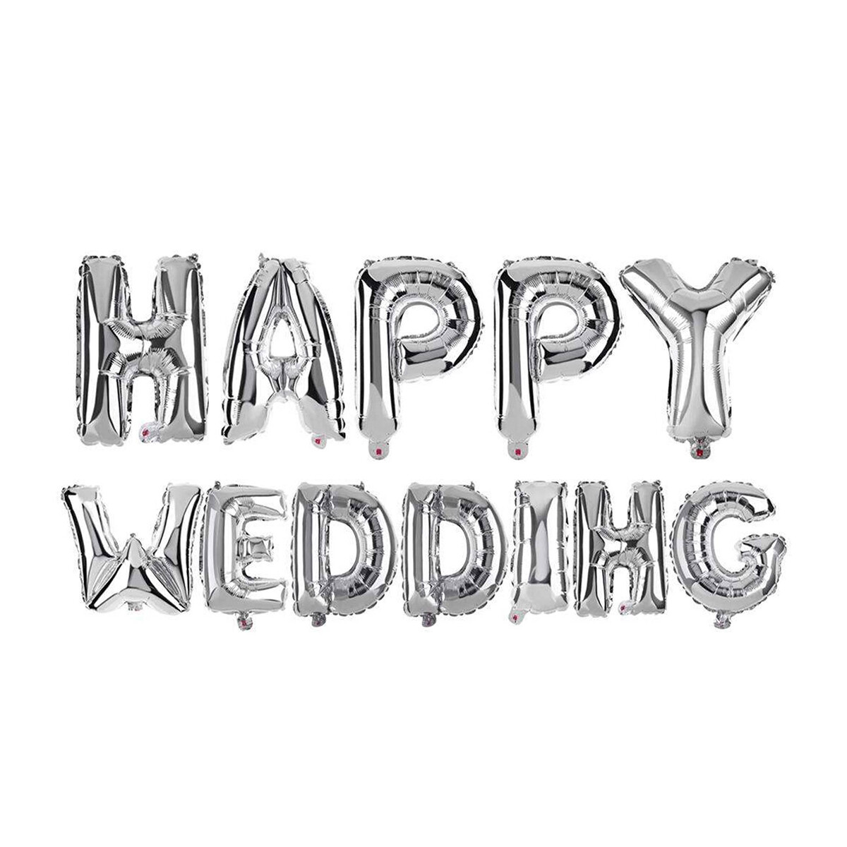 Globo de aluminio Happy Wedding - Plata 